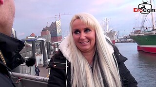 German big blonde housewife go on with on stree